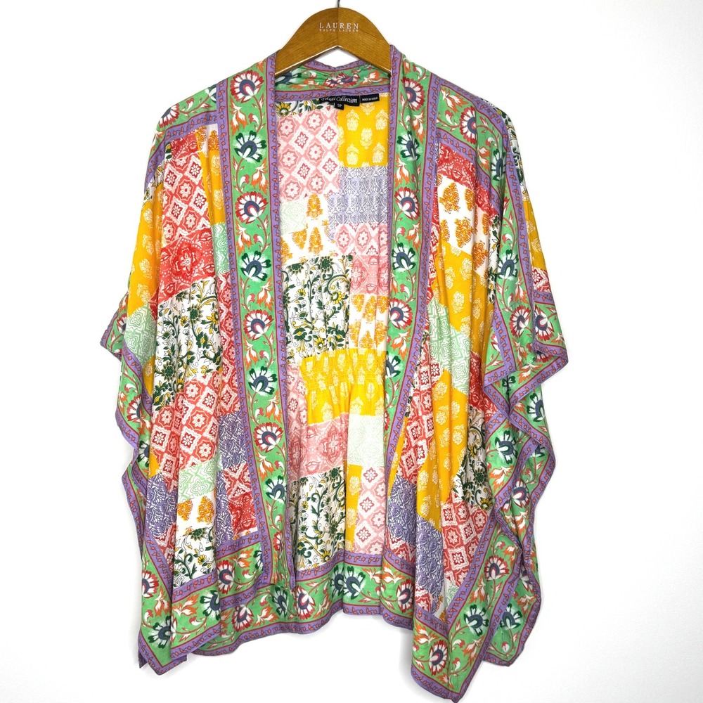 Tolani‎ Collection Patchwork Print Kimono Top Size Small